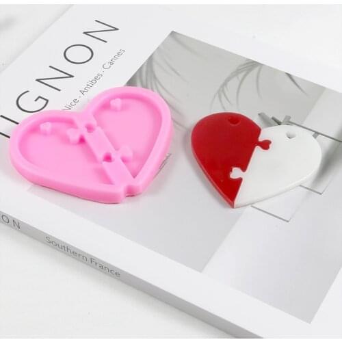 Love Puzzle Key Ring Silicone Mold For DIY Epoxy Resin Drop Mold to Make Valentines Day Gift Pendant Jewelry Handmade Crafts