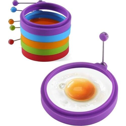 1PC Silicone Fried Egg Pancake Ring Omelette Fried Eggs Round Heart Shaped Eggs Mould for Cooking Breakfast Frying Tools
