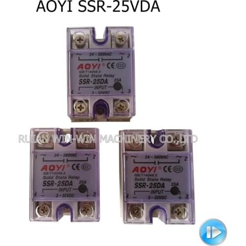 SSR-25DA aoyi ssr solid state relay voltage regulator control for film extruder machine