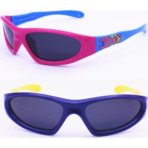 T1524 unisex soft and flexible TR90 polarized UV400 walkers shape durable double colors with carton pattern sunglasses for kids