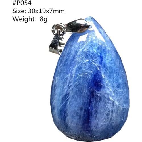 Top Natural Blue Kyanite Crystal Necklace Pendant Jewelry For Woman Lady Man Crystal Silver Cat Eye Water Drop Gemstone AAAAA