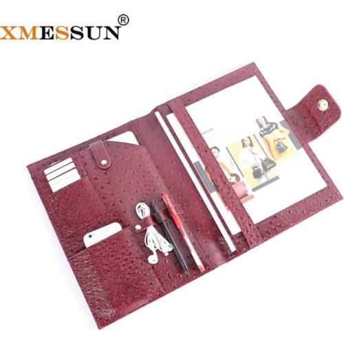 XMESSUN New Customized File Folder Briefcase Bag Fashion Embrossed Ostrich Leather Document Holder For Air Pro Ipad Trendy Bag