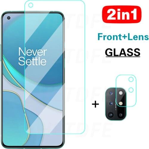 2 in 1 Full Coverage Tempered Glass for OnePlus 9 9R 9E 8T Camera Lens Film Protector for OnePlus 7 7T 6 6T Screen Safety Glass