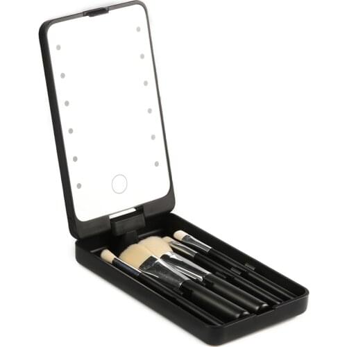 New Led Makeup Mirror Makeup Brush Portable Rotating Folding Beautiful Mirror Storage Box Refill At Any Time Travel Pocket Tools