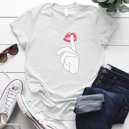 Keep Quiet Print Tshirt Women Harajuku Graphic Tee Plus Size S-5xl Summer Loose Casual Short Sleeve Tshirts Female Tops Clothes