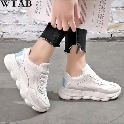 Women Sneakers 2019 Spring Fashion Casual Shoes Woman Comfortable PU Breathe Flats Female Platform Sneakers Chaussure Femme