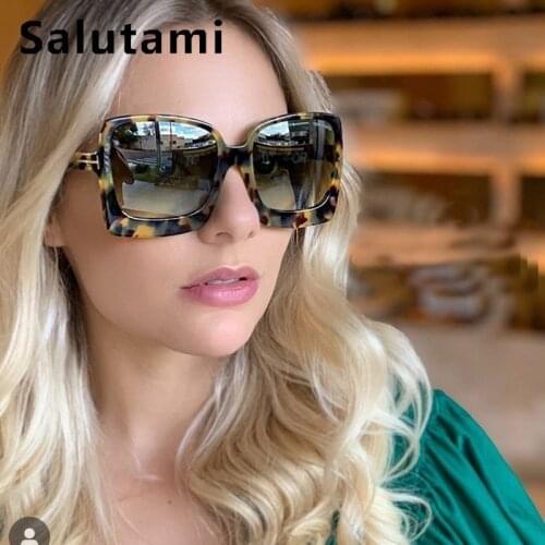 Oversize Leopard Print Square Sunglasses For Women Vintage Retro Sun Galsses Men 2020 New Luxury Brand Black Big Gradient Shades