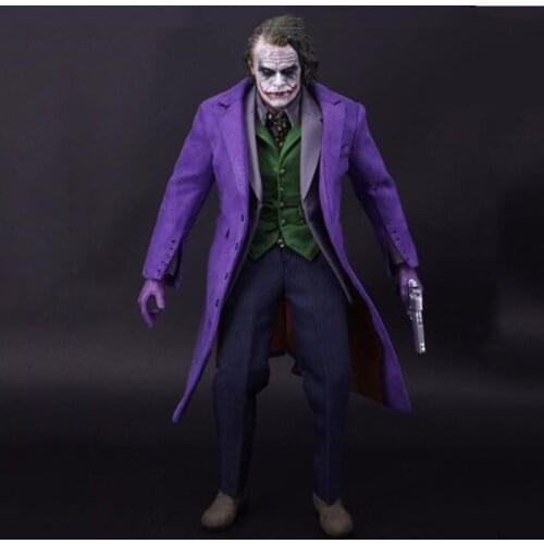 1: 6 Scale DX11 Male Boy Joker Heath Ledger Head Sculpture&Clothing Suit for 12" Action figure Body Doll set Accessories