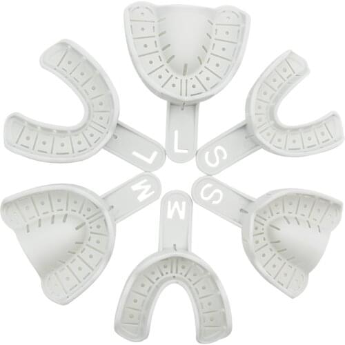18Pcs/3sets Dental Impression Trays Plastic Materials Teeth Holder Dental Central Supply For Oral Tools