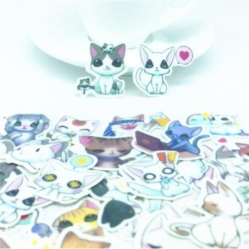 40pcs/Lot New Kawaii Anime fashion cat Sticker Pack Hot Sell Packing kids toys scrapbooking Stickers School Office Supplies