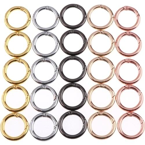 5PCS Round Ring Circle Spring Snap For DIY Keyring Hook Bag Buckle Handbag Purse Bags Accessories