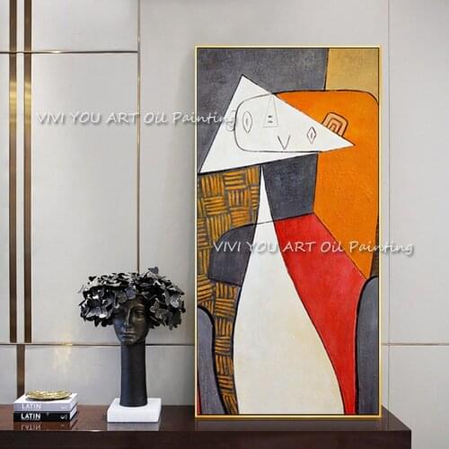 Abstract Hand-painted Oil Paintings on Canvas By Picasso Famous Abstract Art Reproductions Wall painting for Living Room Decor