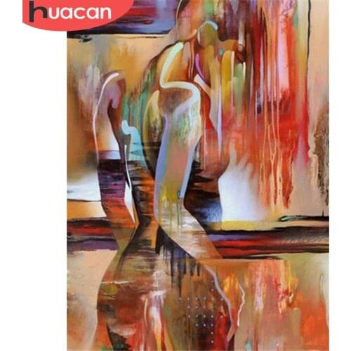 HUACAN Diamond Painting Full Portrait Girl Diamond Embroidery Woman Abstract Pictures Of Rhinestones Mosaic Decortion