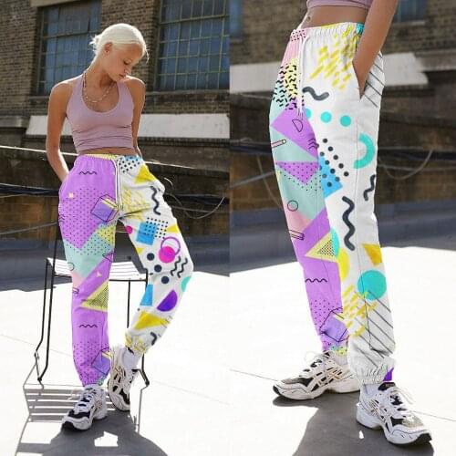 Womens Pants 2021 Spring Summer Fashion Peculiar Print Loose Hip-hop Trousers Casual Oversize Slim Sports Full-Length Pants