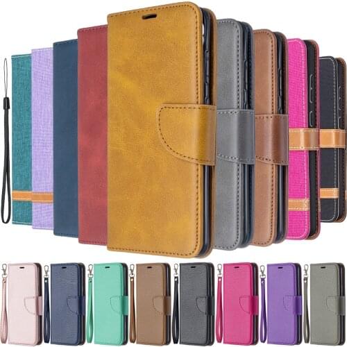 Luxury Solid Color Leather Phone Case For Samsung Galaxy A02S A12 A32 A42 A52 A72 5G Denim Stitching Flip Wallet Back Book Cover