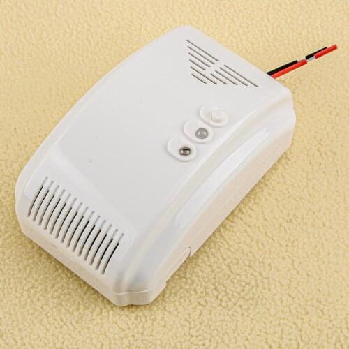 12V White Combustible LPG Natural Gas Leak Detector Propane Alarm Accessories For RV Van Boat Long Bright Buzzer Sound