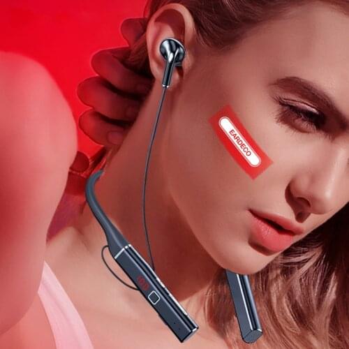 EARDECO LED Battery Display Wireless Bluetooth Headphones Magnetic Bass Earphone Headphone Sport Stereo Headset with Mic 80 Hour