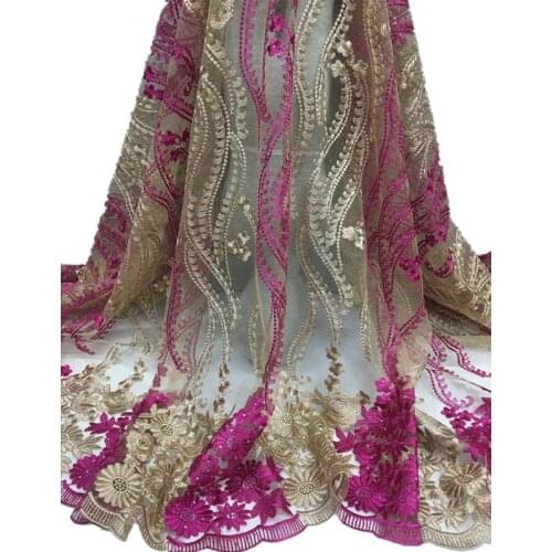 5 Colors French Lace Fabric High Quality africa Lace Fabric DIY Wedding Party Embroidery African Tulle Lace Evening Dress