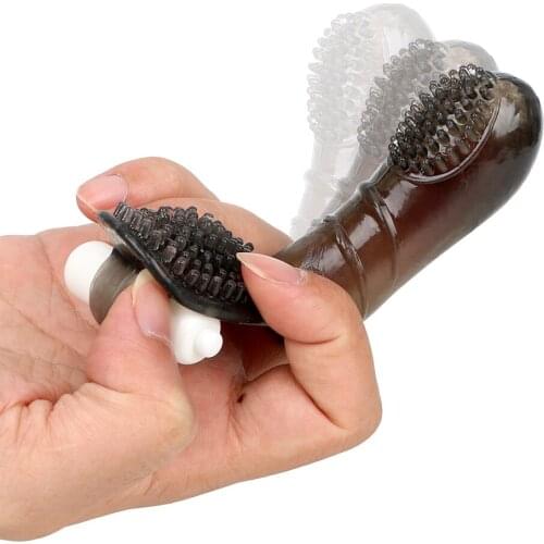 IKOKY Clitoris Stimulate Sex Toys For Women Finger Sleeve Vibrator TPE G Spot Massage Female Masturbator