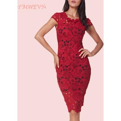 TMWEVN Lace Tight Pencil Dress Lace Dress Sexy Dresses Party Night Club Dress