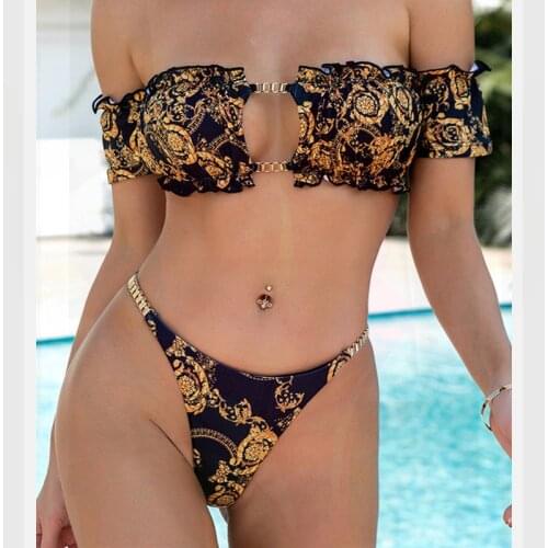 Bandeau High Waisted Bikini Swimwear Swimsuit Push Up Sexy Bathing Suit Biquinis Swimming Suit for Women Maillot De Bain Femme