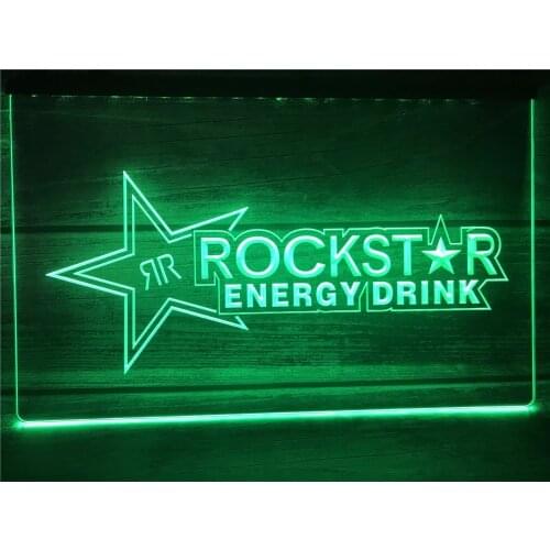 LE228 Rockstar Energy Drink Beer Bar LED Neon Light Signs