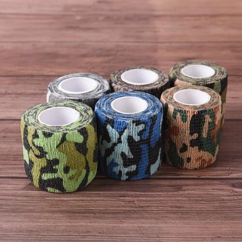 Men Durable Strap Roll Army Adhesive Camouflage Tape Stealth Protective Wrap For Outdoor Hunting Tight Wrap 6 Style 4.5mx5cm