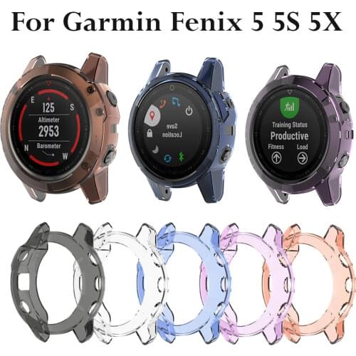For Garmin Fenix 5 Soft Ultra-Slim Clear TPU Protector Case Cover Smart Watch Protective Shell For Garmin Fenix 5 Plus