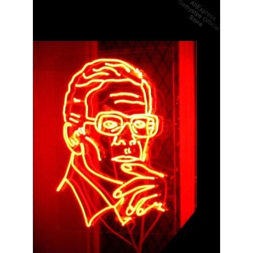 Neon bulbs sign man think beer bar real handcraft bar sign real glass Sailing Real Glass Neon Shopping Hall Sign Neon Bar Lamp