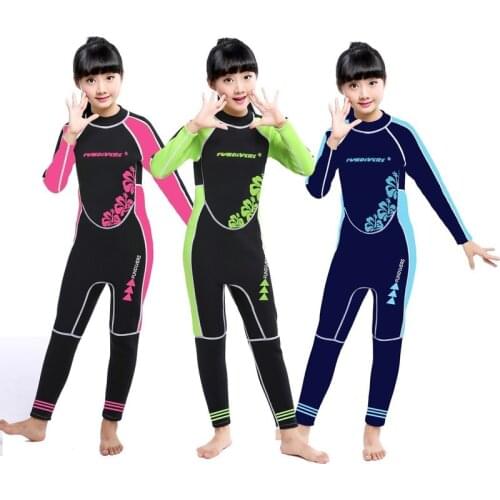 2019 New Kids Diving Suit 2.5MM Neoprene Wetsuit Children For Boys Girls Keep Warm One-piece Long Sleeves UV Protection Swimwear