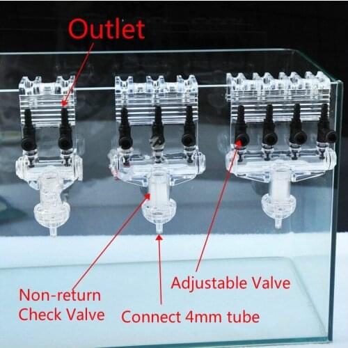 New Aquarium Air Flow Split Valve Non-return Check Valve Fish Tank Diverter Splitter Air Pump Accessories 2/3/4 Way
