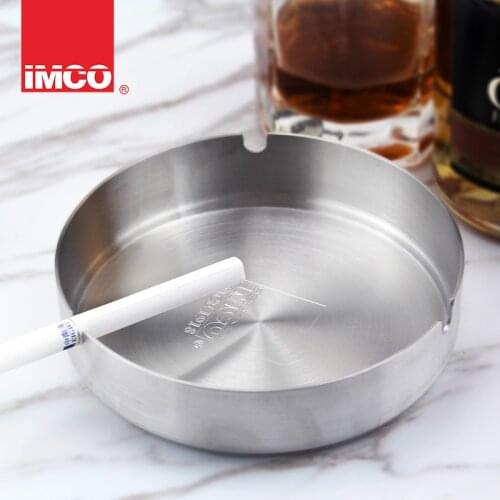IMOC Stainless steel ashtray simple round and creative portable Practical business home office two sides choose