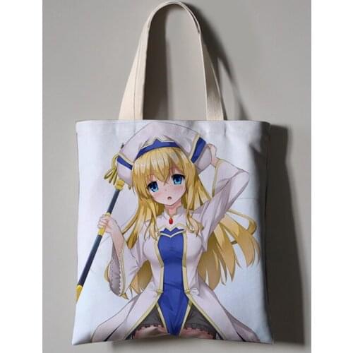Goblin Slayer Onna Shinkan Printing Casual Handbags Simple Art Canvas Portable Shoulder Bag for Women