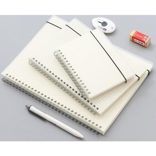 A6/A5/B5/A4 Scrub PP Cover Transparent Notebook horizontal line Grid Do Journal Strap Notepad Notebook Diary Planner Agendas