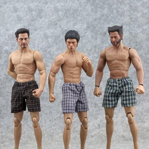 1/6 Scale Boy Shorts Male Beach Shorts Closing Men Fashion Plaid Shorts Clothes for 12'' Action Figure Body Doll Toy model shows