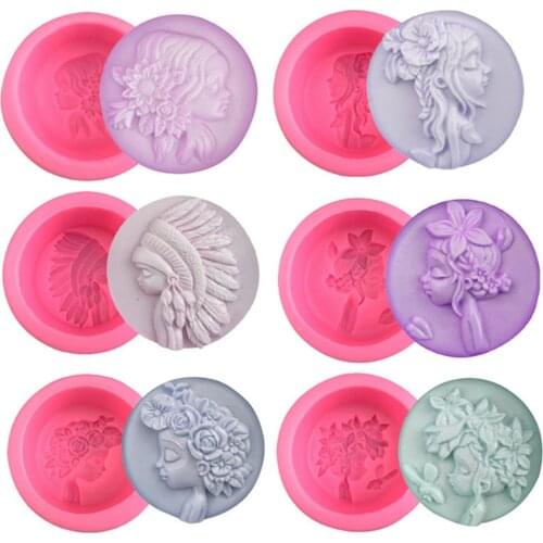 Girl Head Relief Soap Silicone Mold For DIY Candle Jelly Chocolate Candy Pastry Dessert Soap Bakeware Kitchen Accessories Bake