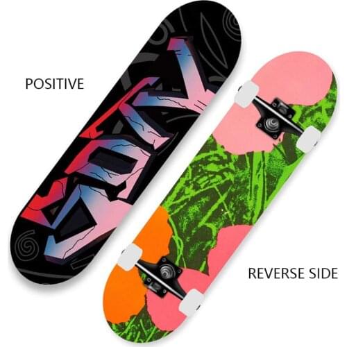 Skateboard 31 Inch 7 Layer Maple Alloy Bracket Double-Sided Dream-Flower Pattern Skateboard for Kid Gift Beginner Skate boards