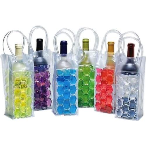 PVC Beer Wine Cooler Bag Outdoors Ice Gel Bag Wine Chillers Beer Frozen Bag Bottle Cooler W7297