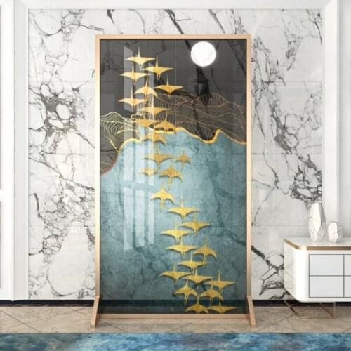 Light luxury home custom art screen partition living room office metal mobile screen