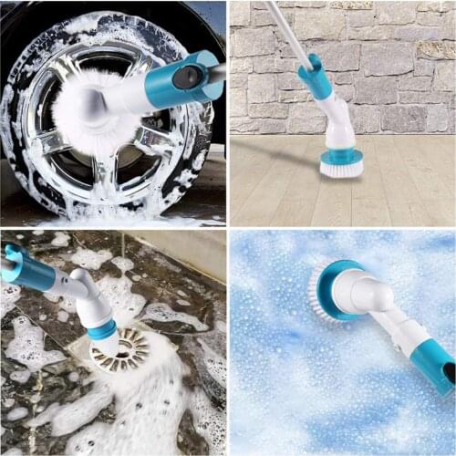 Turbo Scrub Electric Cleaning Brush Set Telescopic Rotating Cleaning Brush Bathroom Kitchen Window Cleaner Mop Wireless Charging