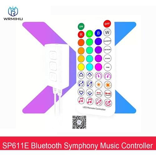 DC5-24V SP611E Music LED Pixels Strip Music Smart Controller For WS2812B WS2811 1903 Addressable Led Strip Light Tape