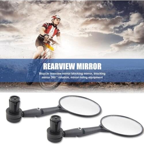 Bike Rear View Mirrors 360 Degrees Rotatable Adjustable Handlebar Mounted Convex Mirror Durable For Mountain Road Bike Cycling