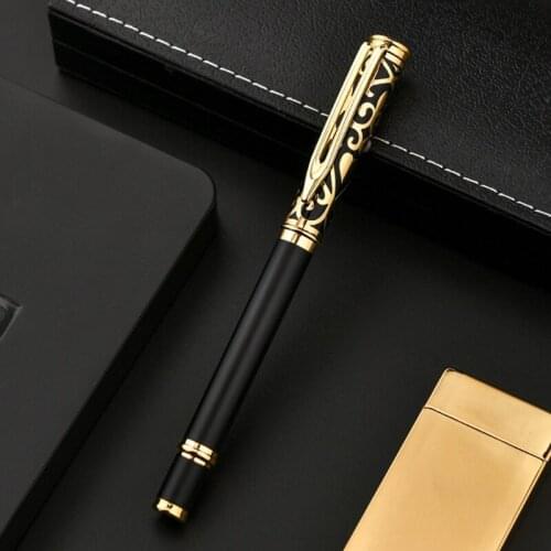 77JD High Quality Luxury Metal Gel Pen Sculpture Pattern Roller Pen for Signature Office School Stationary Pen 0.5mm