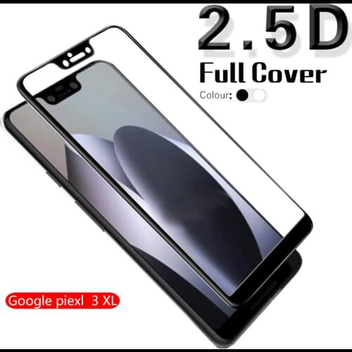 2.5D Edge Anti-Scratch Full Coverage Tempered Glass For Google Piexl 3 XL Clear Glass Film Screen Protector White & Black+Cloth