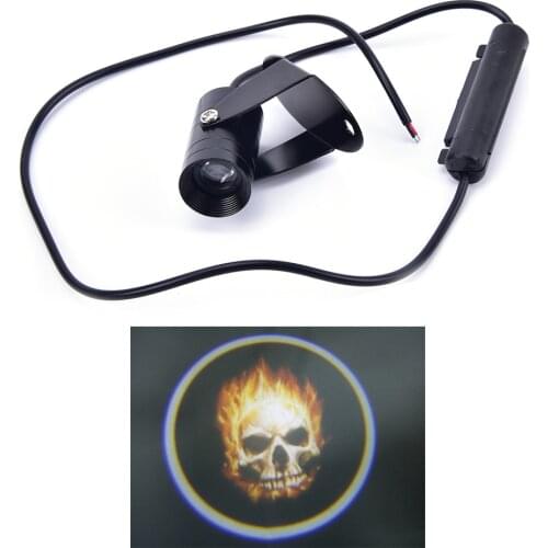 1PC 3D Ghost Rider Flaming Skull Badge Emblem Projection LED Light