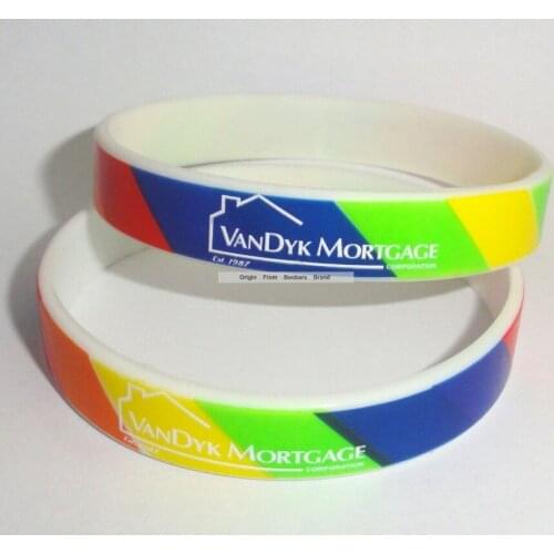 1000pcs/lot Buy Segmented cheap Silicone Bracelet Logo Print Sports Flag Print Promotion Team Spirit Wristbands