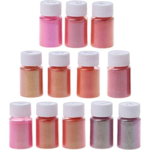 12 Colors Magic Resin Pigment Rainbow Pearl Powder Colorant Epoxy Mold Glitter Filling Material Manicure Decorations