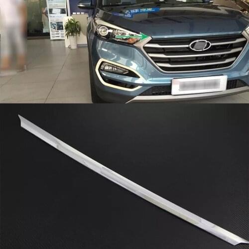 Car Accessories Exterior Decoration ABS Chrome Front Head Engine Lid Cover Molding Trim For Hyundai Tucson 2015 Car-styling