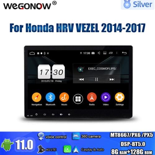 PX6 DSP Android 10.0 4GB 64GB 8core Car DVD Player GPS navi Map RDS Radio wifi Bluetooth5.0 For Honda HRV VEZEL 2014-2016 2017
