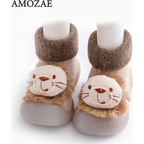 Unisex Baby Socks First Shoes Baby Walkers Toddler First Walker Baby Girl Kids Soft Rubber Sole Baby Shoe Knit Booties Anti-slip